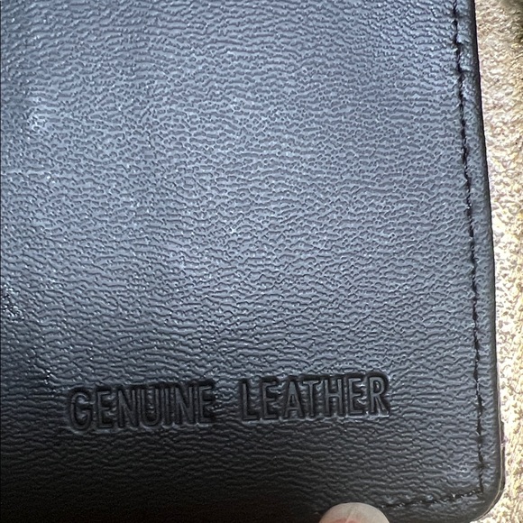 #1532** Vintage Black Genuine Leather Wallet - Picture 3 of 15